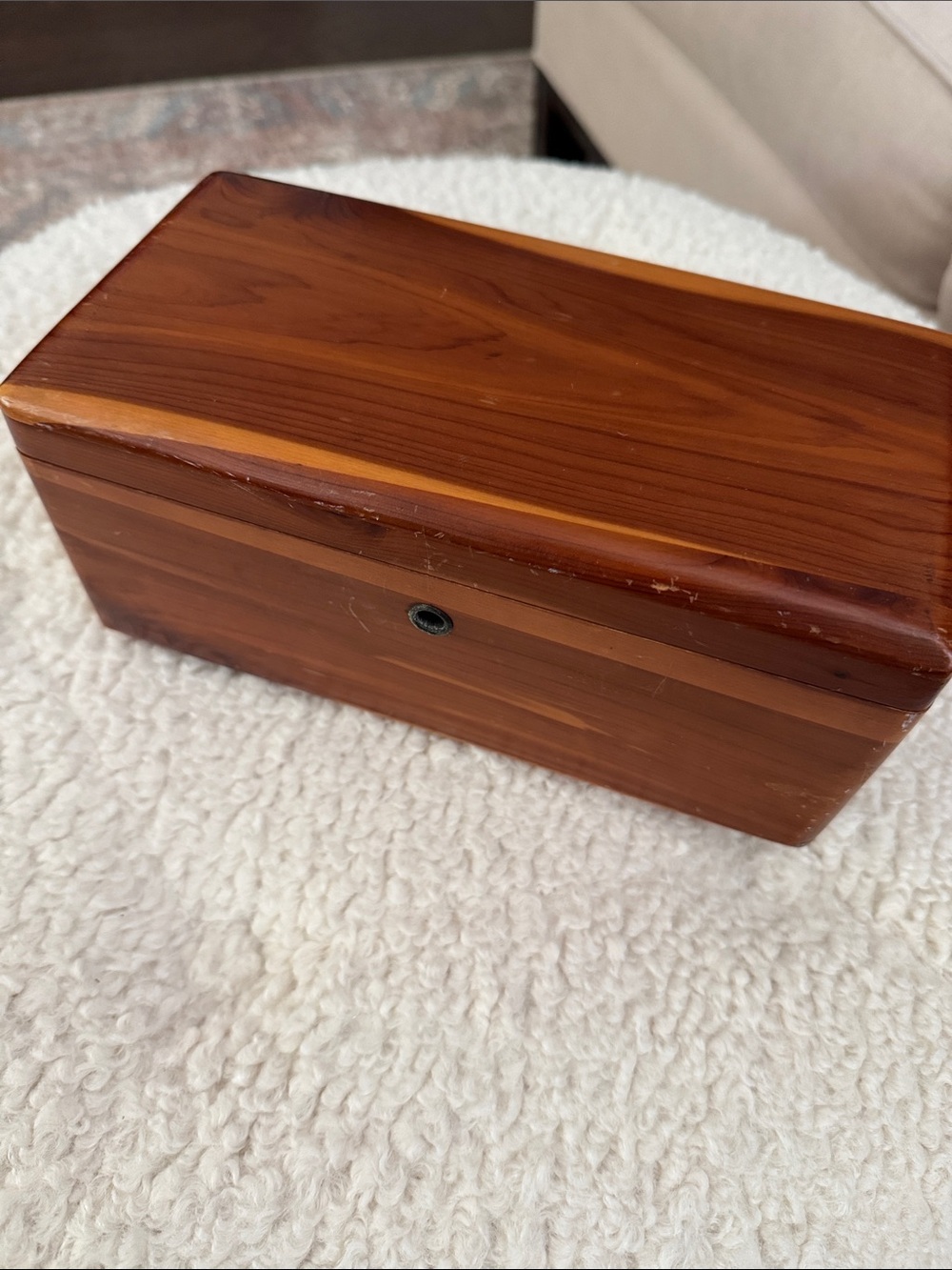 Lane miniature cedar trinket box, called a "hope chest" salesman sample